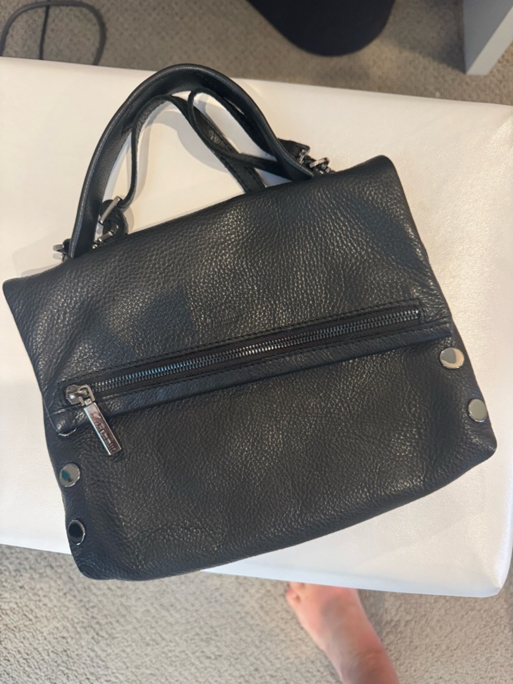 Hammitt VIP Med Black Leather Crossbody Bag